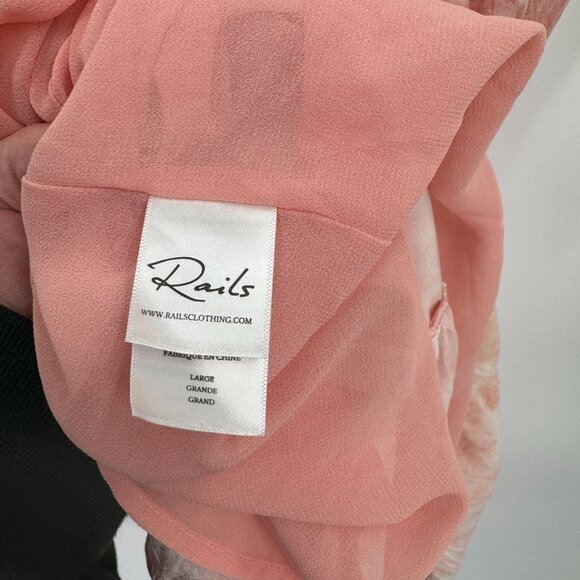 Rails Delilah Tiered Dress Womens L Pink Tie Dye Rayon Blend Adjustable Lined - Picture 9 of 10